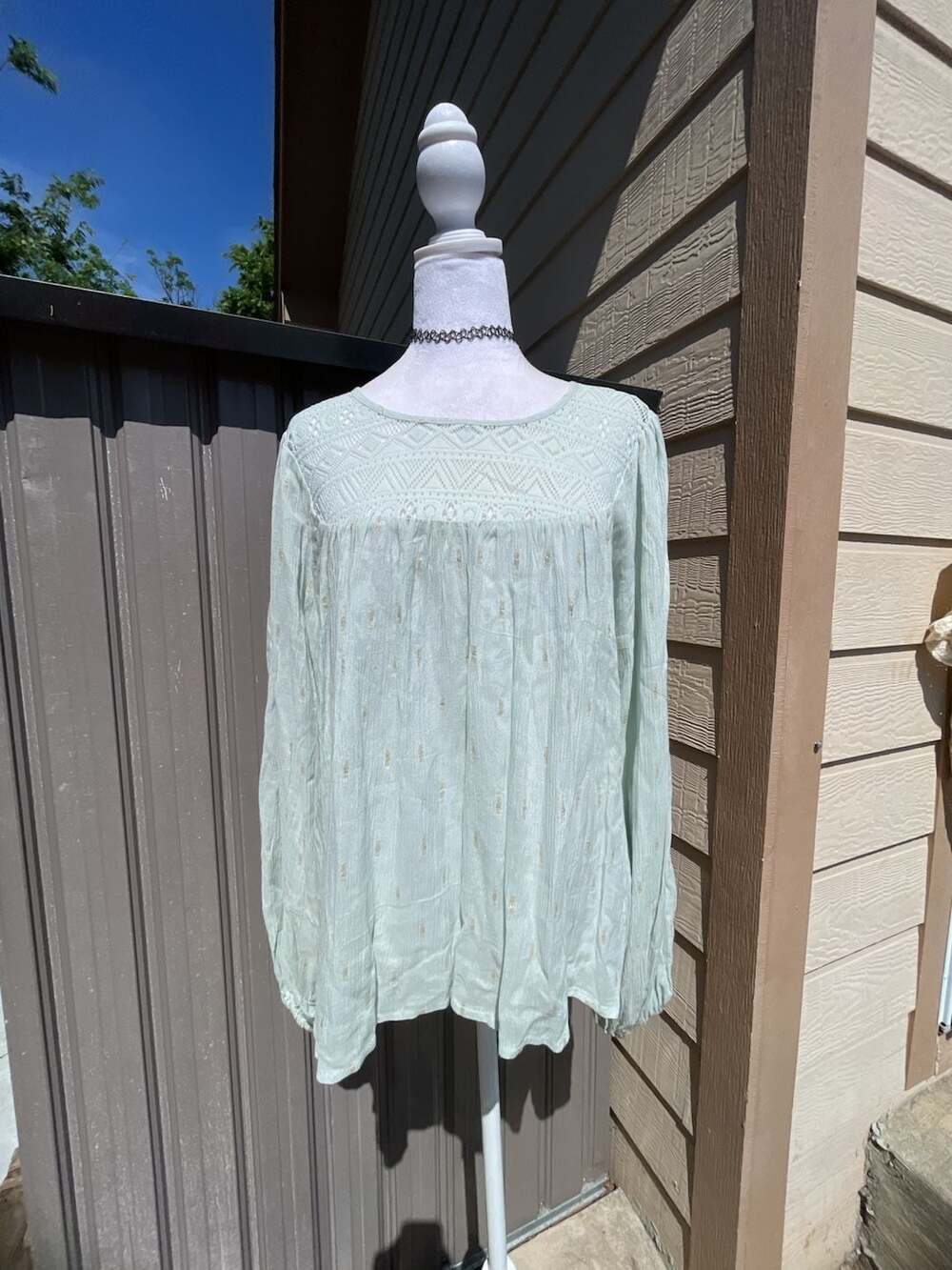 Wrangler Retro Women's Puff Sleeve Smoke Top Size M